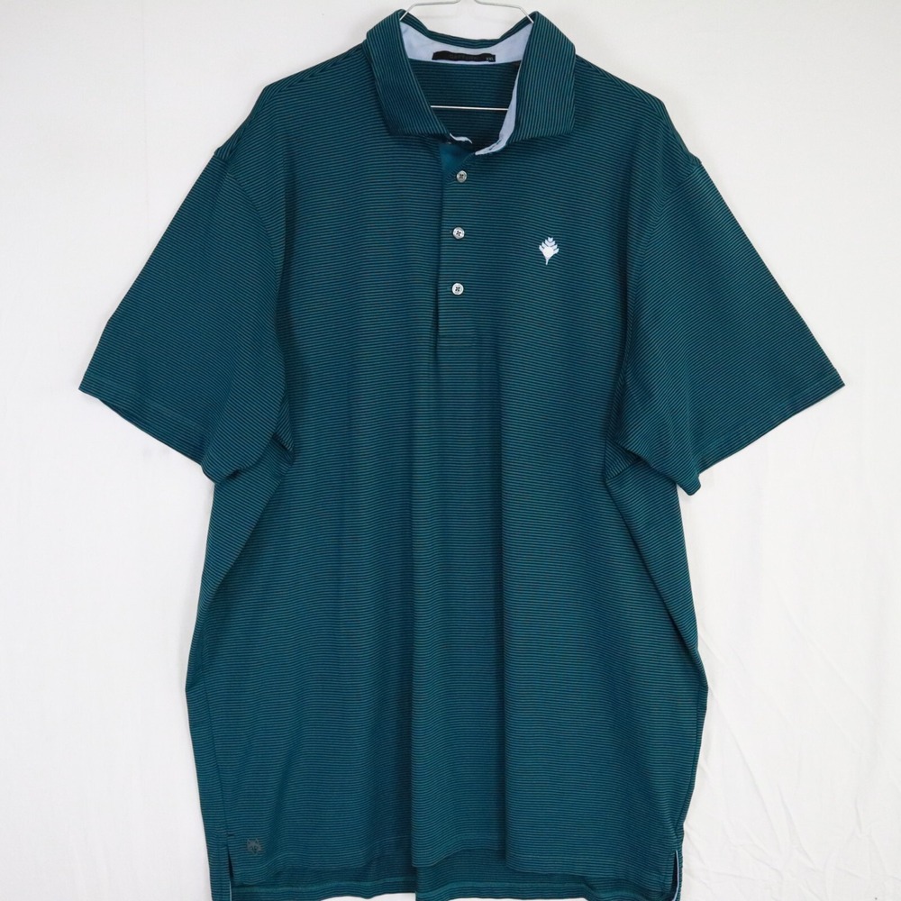 Greyson Polo Shirt Mens 2XL XXL‎ Performance Golf Stretch Striped Short Sleeve